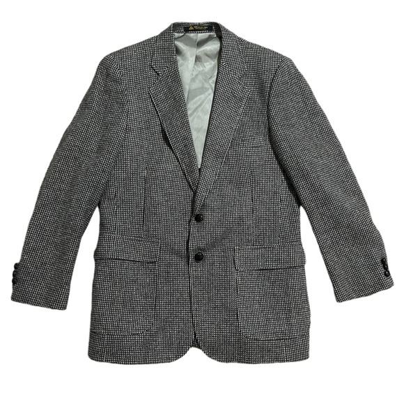 Vintage | 100% Pure Wool Checkered Single Breasted Oversized Blazer - Picture 2 of 12